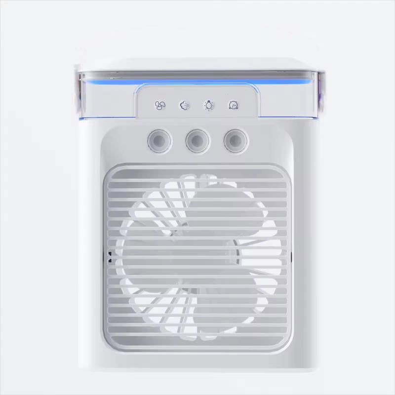 2025 New Electric Portable Air Conditioner Fan, Multi-Function 4 in 1 Mini Personal Air Conditioner, 900ML Large Water Tank, 3 Wind Speeds, 7 Color LED, Silent Noise Reduction Indoor Cooler, Suitable for Pet Cooling, Office, Tent, Bedroom