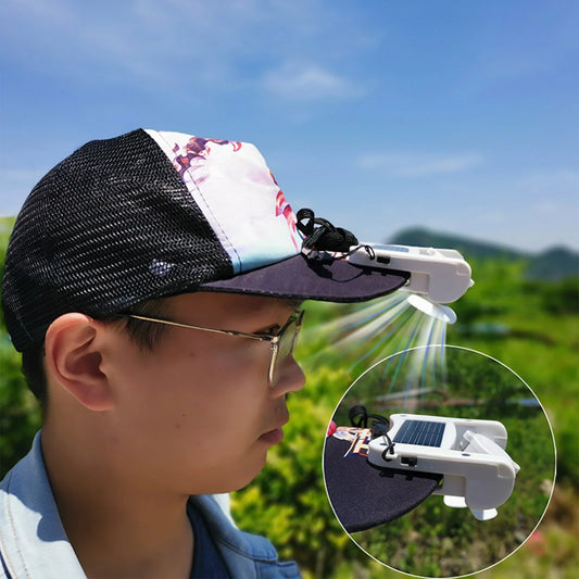 Portable Solarfan, Solar Powerhat Clip on Mini Fan Pocket Clips Solar Hat Sport Fan USB Hanging Cooler for Indoor Ourdoor Summer Clearance